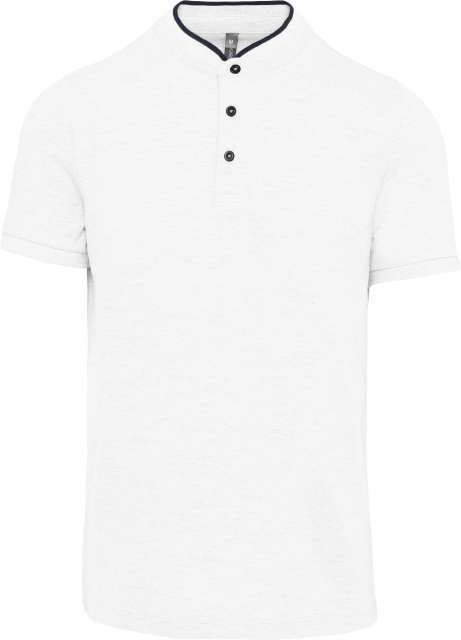 Kariban Men's Short Sleeve Polo Shirt With Mandarin Collar - Kariban Men's Short Sleeve Polo Shirt With Mandarin Collar - 