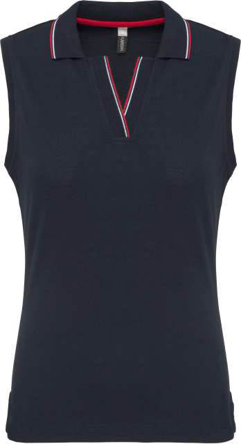 Kariban Ladies' Sleeveless Polo Shirt - modrá