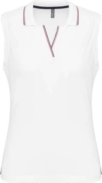 Kariban Ladies' Sleeveless Polo Shirt - bílá