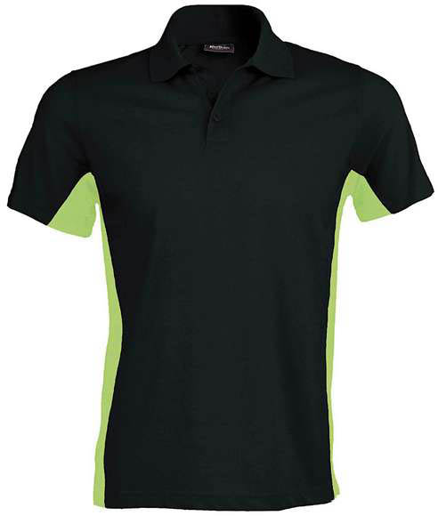 Kariban Flag - Short-sleeved Two-tone Polo Shirt - schwarz