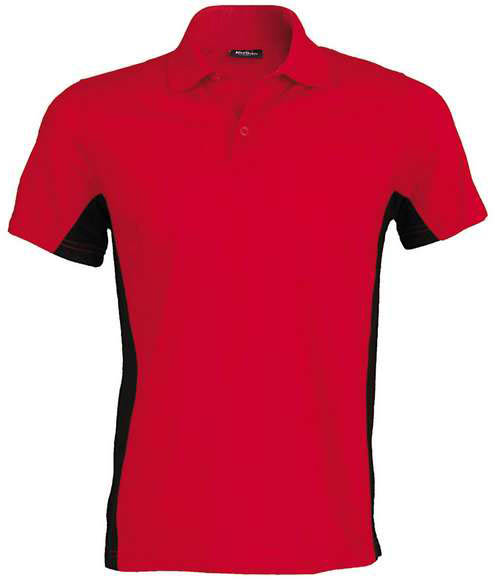 Kariban Flag - Short-sleeved Two-tone Polo Shirt - Kariban Flag - Short-sleeved Two-tone Polo Shirt - Cherry Red