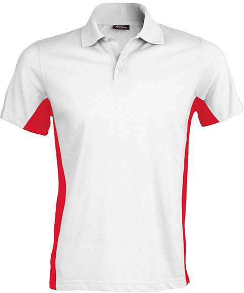Kariban Flag - Short-sleeved Two-tone Polo Shirt - Kariban Flag - Short-sleeved Two-tone Polo Shirt - White