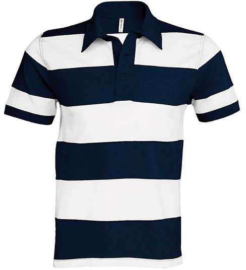 Kariban Ray - Short-sleeved Striped Polo Shirt - blue