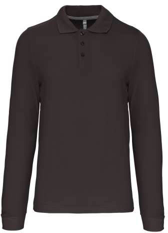 Kariban Men's Long-sleeved Polo Shirt - Kariban Men's Long-sleeved Polo Shirt - Charcoal