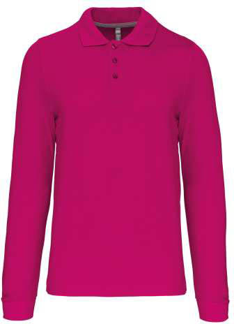 Kariban Men's Long-sleeved Polo Shirt - Kariban Men's Long-sleeved Polo Shirt - Heliconia