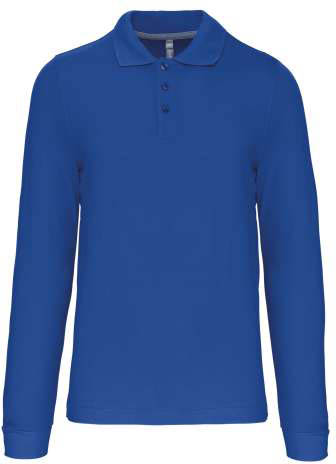 Kariban Men's Long-sleeved Polo Shirt - blue