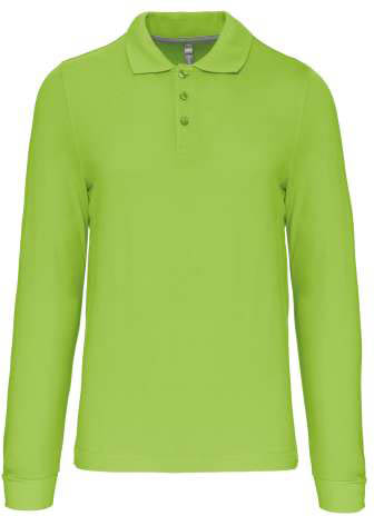 Kariban Men's Long-sleeved Polo Shirt - Kariban Men's Long-sleeved Polo Shirt - Lime