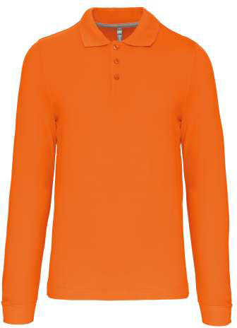 Kariban Men's Long-sleeved Polo Shirt - Kariban Men's Long-sleeved Polo Shirt - Tennessee Orange