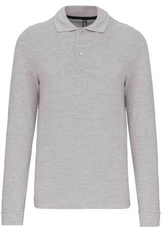 Kariban Men's Long-sleeved Polo Shirt - Kariban Men's Long-sleeved Polo Shirt - Ice Grey