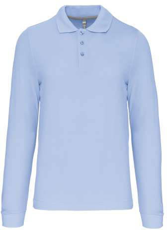 Kariban Men's Long-sleeved Polo Shirt - Kariban Men's Long-sleeved Polo Shirt - Stone Blue