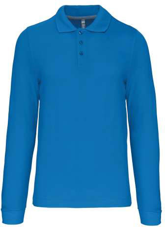 Kariban Men's Long-sleeved Polo Shirt - Kariban Men's Long-sleeved Polo Shirt - Sapphire