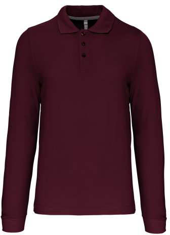 Kariban Men's Long-sleeved Polo Shirt - Kariban Men's Long-sleeved Polo Shirt - Maroon