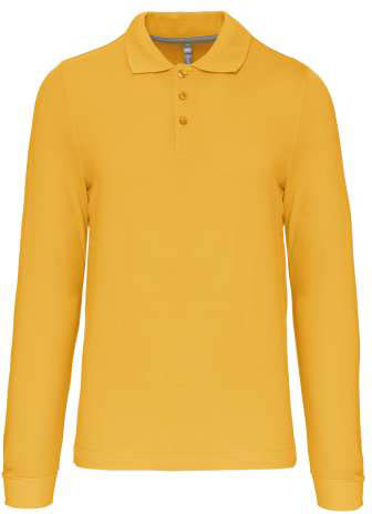 Kariban Men's Long-sleeved Polo Shirt - yellow