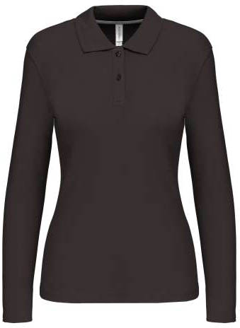Kariban Ladies' Long-sleeved Polo Shirt - Kariban Ladies' Long-sleeved Polo Shirt - Charcoal