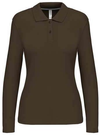 Kariban Ladies' Long-sleeved Polo Shirt - zelená