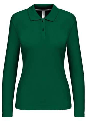 Kariban Ladies' Long-sleeved Polo Shirt - Kariban Ladies' Long-sleeved Polo Shirt - Kelly Green