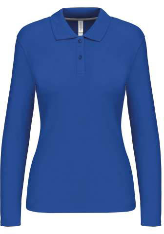 Kariban Ladies' Long-sleeved Polo Shirt - modrá