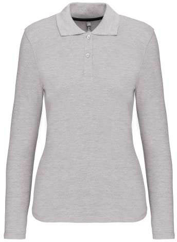 Kariban Ladies' Long-sleeved Polo Shirt - šedá