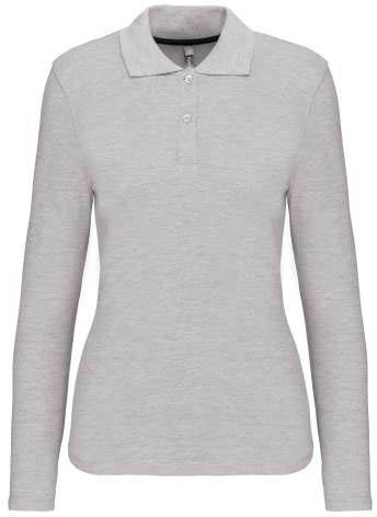 Kariban Ladies' Long-sleeved Polo Shirt - Kariban Ladies' Long-sleeved Polo Shirt - Ice Grey