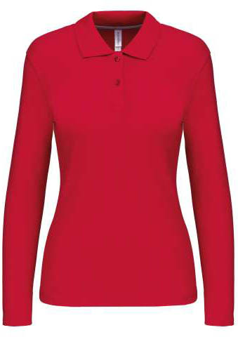 Kariban Ladies' Long-sleeved Polo Shirt - Rot