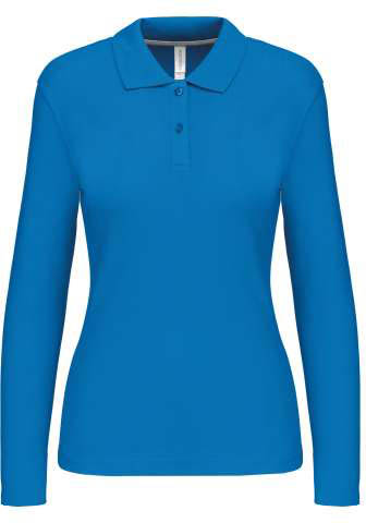 Kariban Ladies' Long-sleeved Polo Shirt - Kariban Ladies' Long-sleeved Polo Shirt - Sapphire