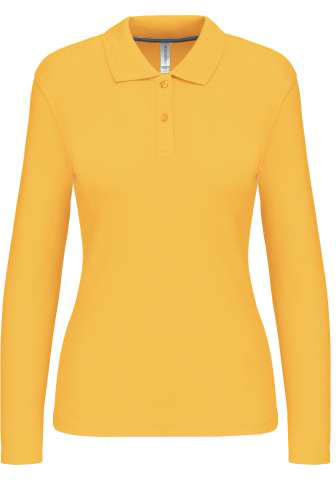 Kariban Ladies' Long-sleeved Polo Shirt - žltá