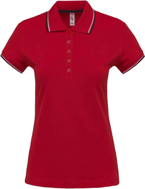 Kariban Ladies' Short-sleeved Polo Shirt - červená