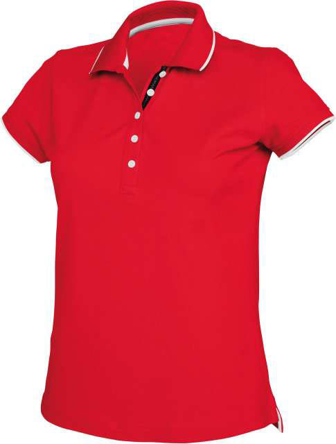 Kariban Ladies' Short-sleeved PiquÉ Knit Polo Shirt - Kariban Ladies' Short-sleeved PiquÉ Knit Polo Shirt - Cherry Red