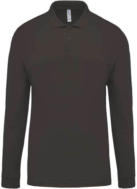 Kariban Men's Long-sleeved PiquÉ Polo Shirt - šedá