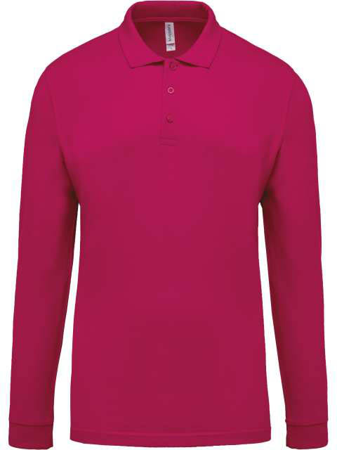 Kariban Men's Long-sleeved PiquÉ Polo Shirt - ružová