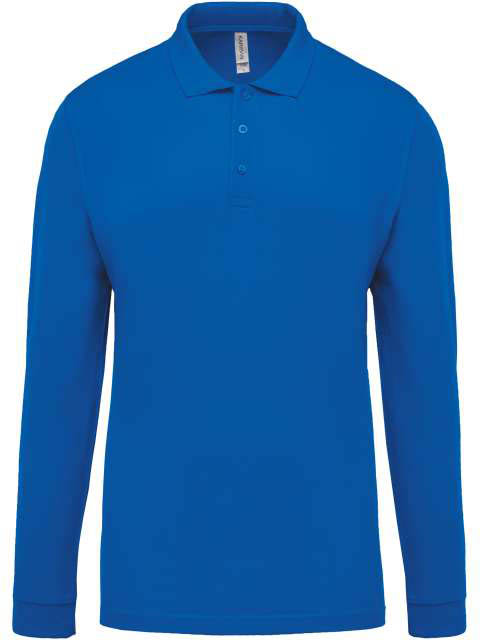 Kariban Men's Long-sleeved PiquÉ Polo Shirt - modrá