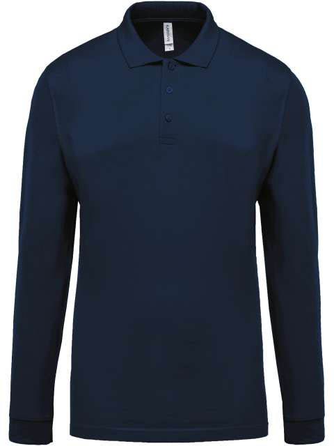 Kariban Men's Long-sleeved PiquÉ Polo Shirt - blue
