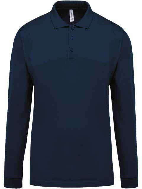 Kariban Men's Long-sleeved PiquÉ Polo Shirt - blau