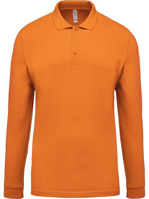 Kariban Men's Long-sleeved PiquÉ Polo Shirt - Kariban Men's Long-sleeved PiquÉ Polo Shirt - Tennessee Orange