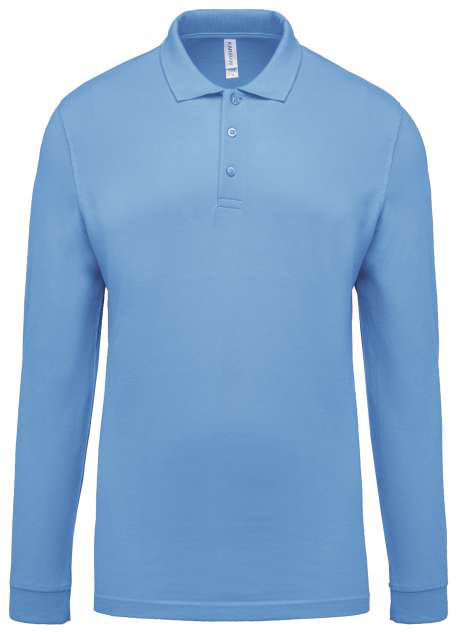 Kariban Men's Long-sleeved PiquÉ Polo Shirt - modrá