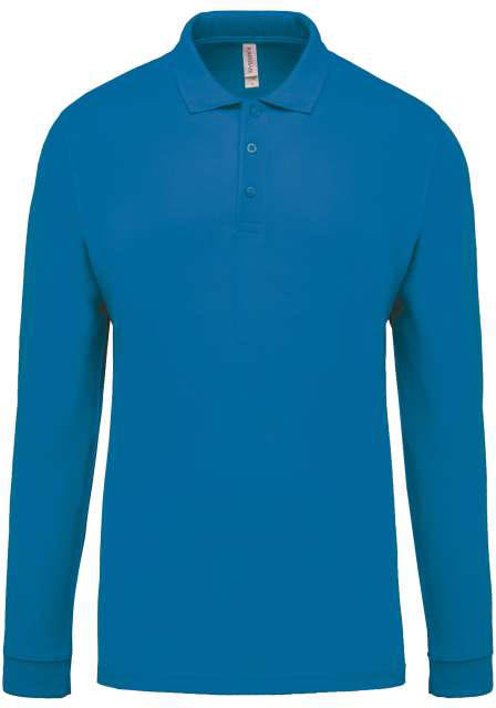 Kariban Men's Long-sleeved PiquÉ Polo Shirt - modrá