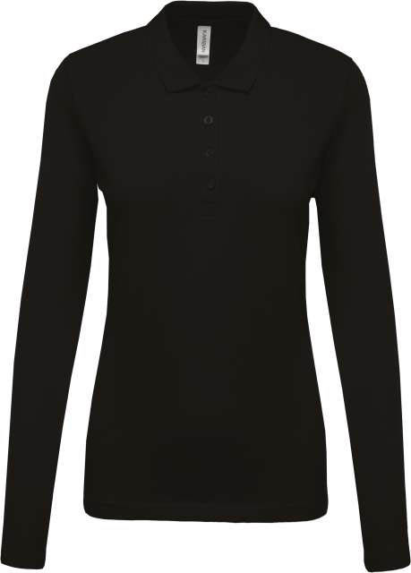 Kariban Ladies’ Long-sleeved PiquÉ Polo Shirt - black