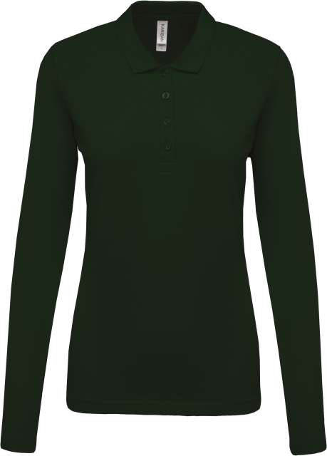 Kariban Ladies’ Long-sleeved PiquÉ Polo Shirt - Kariban Ladies’ Long-sleeved PiquÉ Polo Shirt - Forest Green