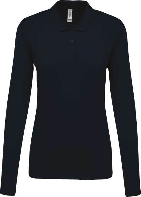 Kariban Ladies’ Long-sleeved PiquÉ Polo Shirt - Kariban Ladies’ Long-sleeved PiquÉ Polo Shirt - Navy