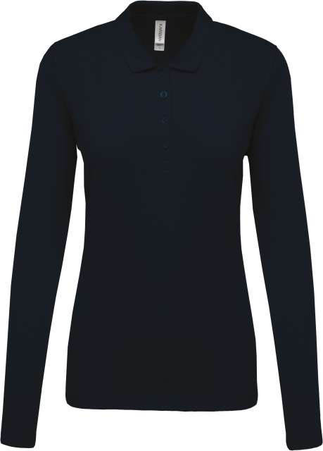 Kariban Ladies’ Long-sleeved PiquÉ Polo Shirt - modrá