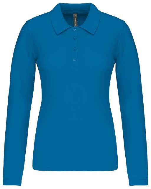 Kariban Ladies’ Long-sleeved PiquÉ Polo Shirt - Kariban Ladies’ Long-sleeved PiquÉ Polo Shirt - Sapphire