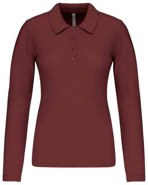 Kariban Ladies’ Long-sleeved PiquÉ Polo Shirt - red