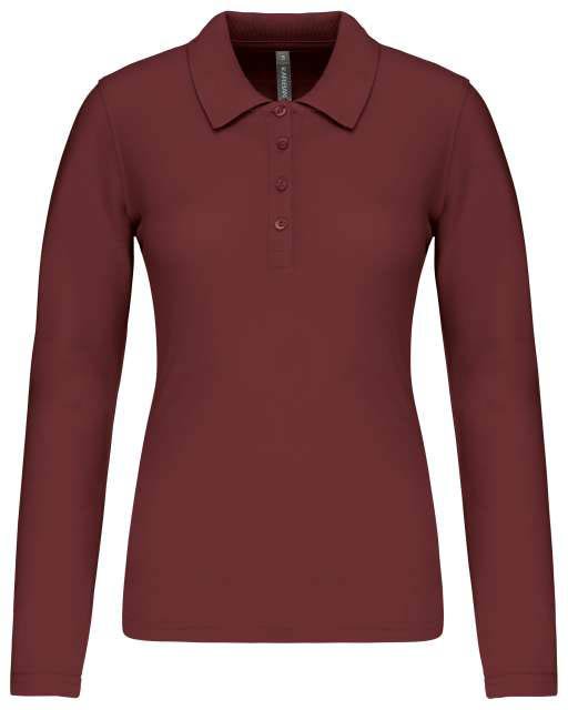 Kariban Ladies’ Long-sleeved PiquÉ Polo Shirt - Kariban Ladies’ Long-sleeved PiquÉ Polo Shirt - Maroon