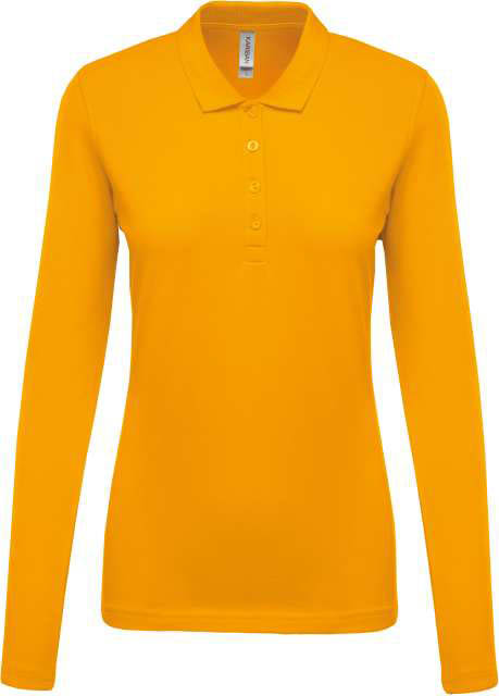 Kariban Ladies’ Long-sleeved PiquÉ Polo Shirt - žlutá