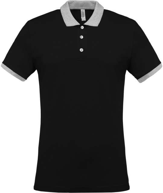 Kariban Men's Two-tone PiquÉ Polo Shirt - čierna