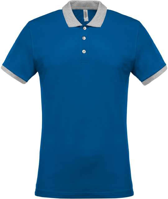 Kariban Men's Two-tone PiquÉ Polo Shirt - modrá