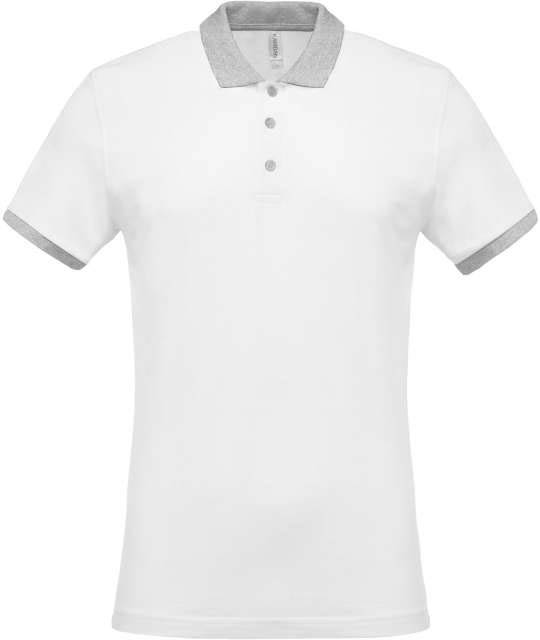 Kariban Men's Two-tone PiquÉ Polo Shirt - biela
