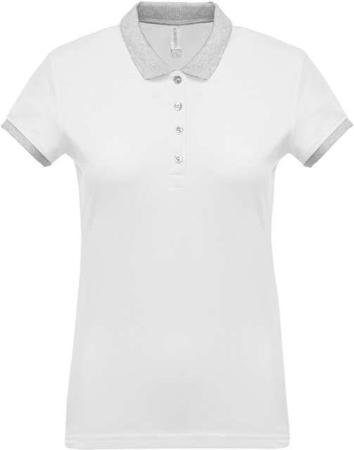 Kariban Ladies’ Two-tone PiquÉ Polo Shirt - biela