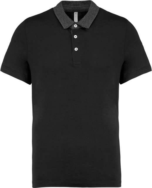 Kariban Men's Two-tone Jersey Polo Shirt - Kariban Men's Two-tone Jersey Polo Shirt - Black