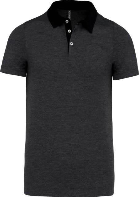 Kariban Men's Two-tone Jersey Polo Shirt - šedá
